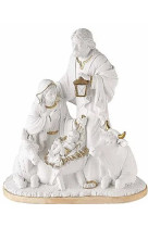 Creche en resine blanche doree